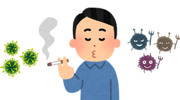 タバコをすっている男性