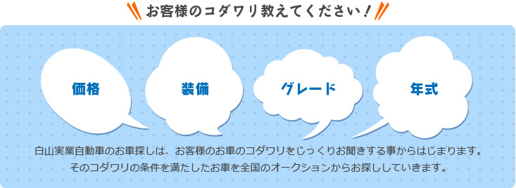 コダワリを教えてください
